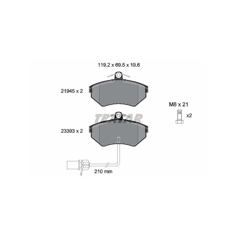 TEXTAR 2194504 Brake Pads Set Front for A4 Passat