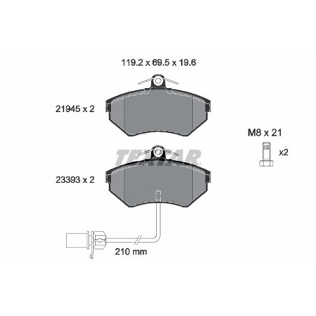 TEXTAR 2194504 Brake Pads Set Front for A4 Passat