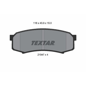 TEXTAR 2194701 Pastillas de freno trasero para PAJERO 4 Fortuner GX Sequoia Hilux LX