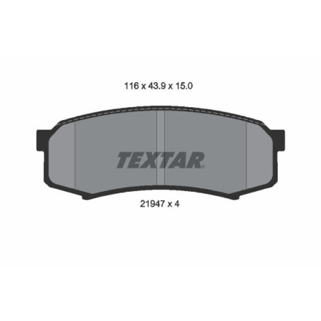 TEXTAR 2194701 Brzdové destičky zadní pro PAJERO 4 Fortuner GX Sequoia Hilux LX