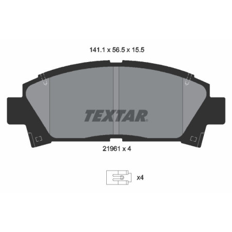 TEXTAR 2196102 Plaquettes de frein Avant pour