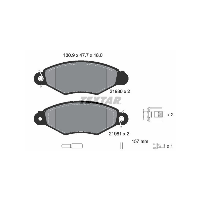TEXTAR 2198003 Plaquettes de frein Avant pour