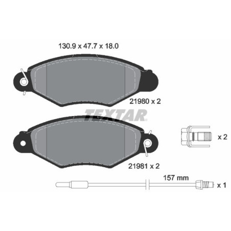 TEXTAR 2198003 Brake Pads Set Front for Kangoo Kubistar