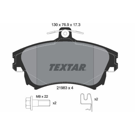 TEXTAR 2198302 Brzdové platničky predný pre