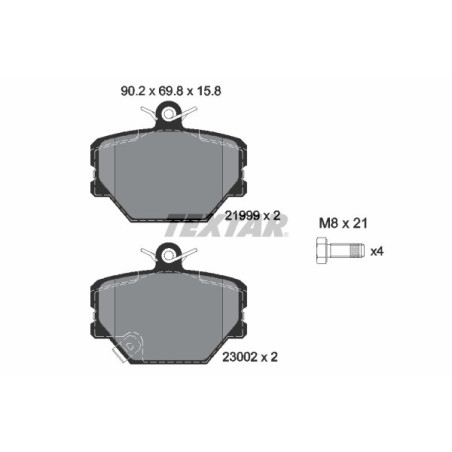 TEXTAR 2199901 Pastillas de freno delantero para Fortwo City-Coupe Cabrio Roadster