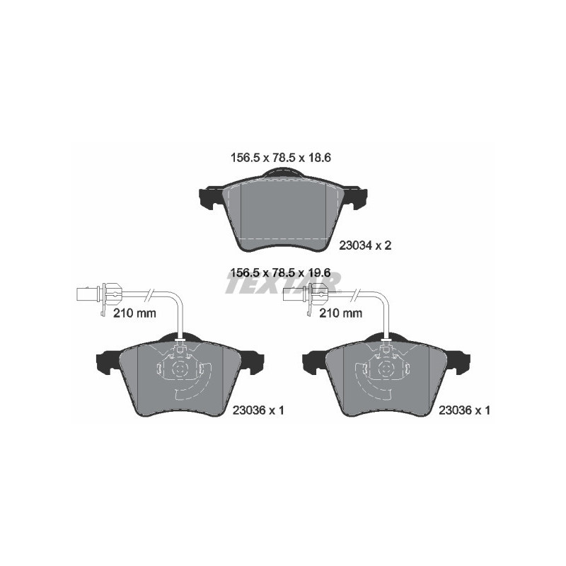 TEXTAR 2303401 Plaquettes de frein avant pour Transporter California Kombi