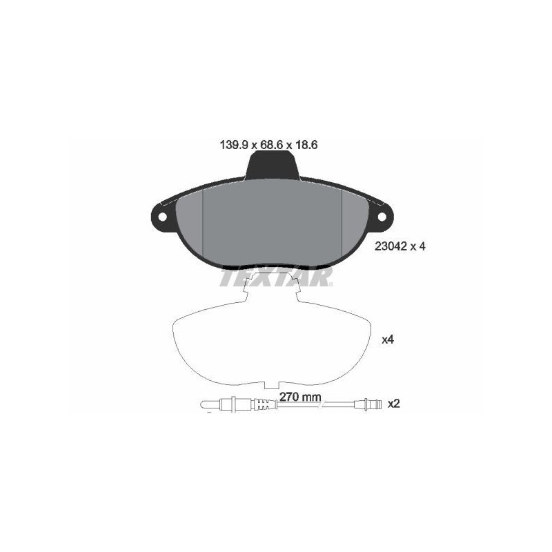 TEXTAR 2304201 Brzdové destičky přední pro Scudo Expert JUMPY Evasion 806