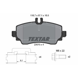 TEXTAR 2307003 Brzdové platničky predný pre Mercedes A