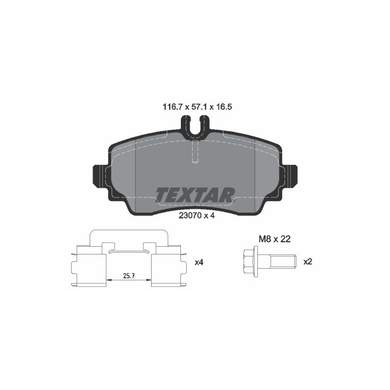 TEXTAR 2307004 Pastillas de freno delantero para Mercedes A