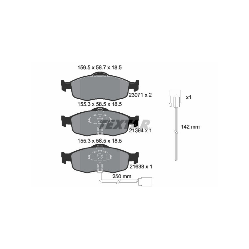 TEXTAR 2307104 Pastillas de freno delantero para Mondeo Scorpio Contour Cougar
