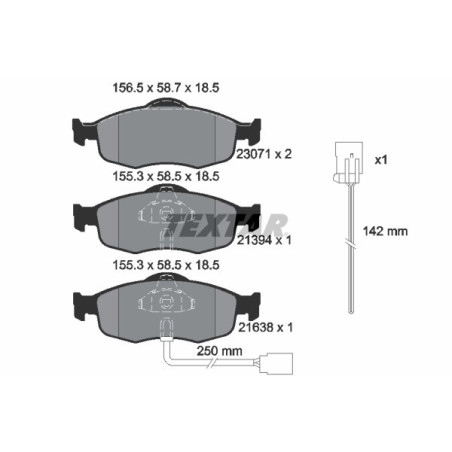 TEXTAR 2307104 Brake Pads Set Front for Mondeo Scorpio Contour Cougar