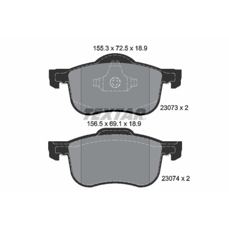 TEXTAR 2307303 Brzdové destičky přední pro Volvo V70 S80 S60 XC70