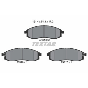TEXTAR 2308601 Brzdové destičky přední pro Nissan Maxima