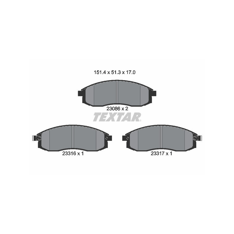 TEXTAR 2308601 Brake Pads Set Front for Nissan Maxima