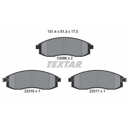 TEXTAR 2308601 Brake Pads Set Front for Nissan Maxima