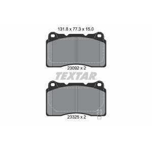 TEXTAR 2309204 Brzdové platničky predný pre Lancer Impreza Forester WRX Brz GT Civic