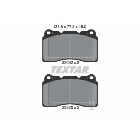 TEXTAR 2309204 Plaquettes de frein avant pour Lancer Impreza Forester WRX Brz GT Civic