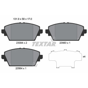 TEXTAR 2309401 Klocki hamulcowe przód dla Primera Accord Almera MG ZS