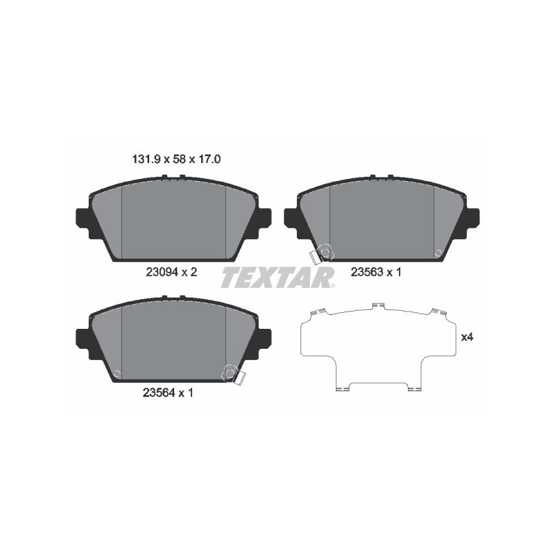 TEXTAR 2309401 Bremsbeläge Vorne für Primera Accord Almera MG ZS