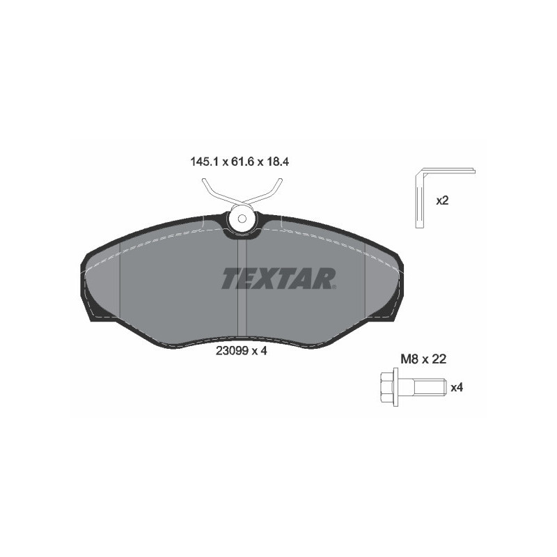 TEXTAR 2309902 Brzdové platničky predný pre Vivaro Trafic Primastar Espace