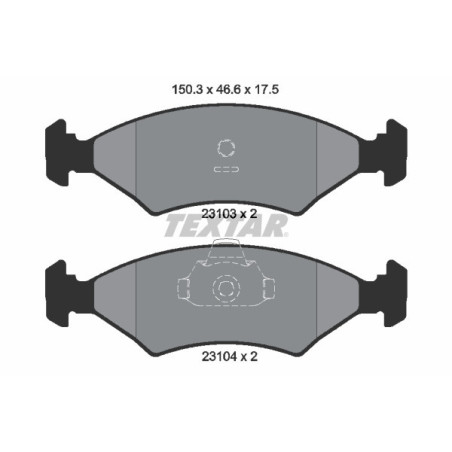 TEXTAR 2310301 Brake Pads Set Front for Escort Sierra Fiesta Orion Chimaera Griffith 121 Puma P