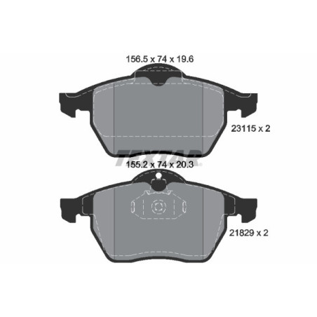 TEXTAR 2311502 Brake Pads Set Front for