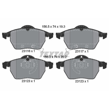 TEXTAR 2311701 Plaquettes de frein avant pour 9-5 9-3 Astra Zafira