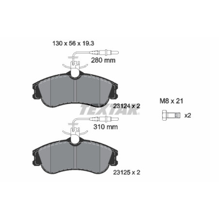 TEXTAR 2312401 Pastiglie freno anteriore per Partner 306 Berlingo Xsara