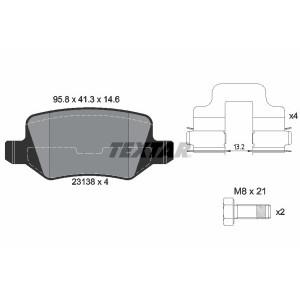 TEXTAR 2313805 Klocki hamulcowe tył dla Mercedes B A