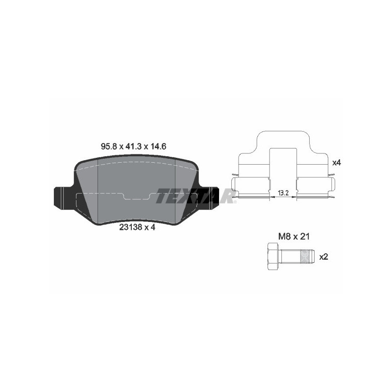TEXTAR 2313805 Brake Pads Set Rear for Mercedes B A