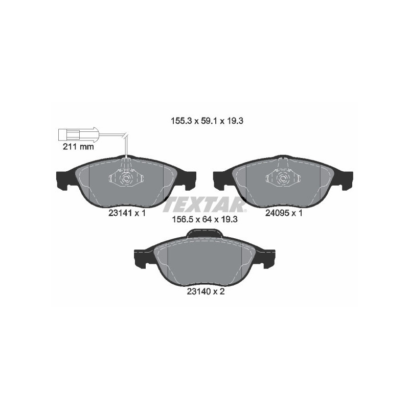 TEXTAR 2314101 Plaquettes de frein Avant pour