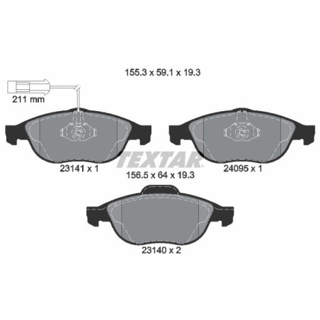 TEXTAR 2314101 Brzdové destičky přední pro 156 147 Lybra