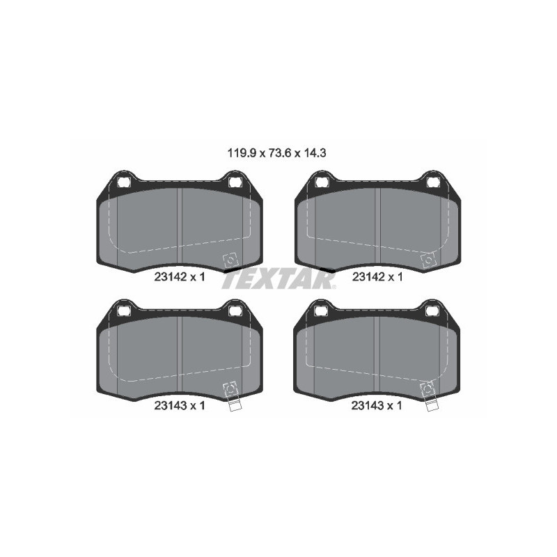 TEXTAR 2314201 Brake Pads Set Front for 350 Civic Integra Skyline
