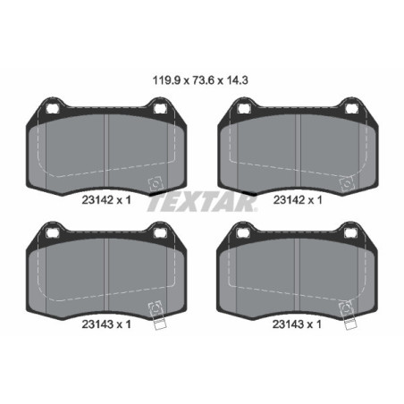TEXTAR 2314201 Brake Pads Set Front for 350 Civic Integra Skyline