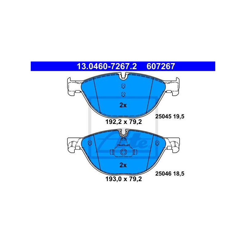 ATE 13.0460-7267.2 Plaquettes de frein avant pour BMW 5 6 7