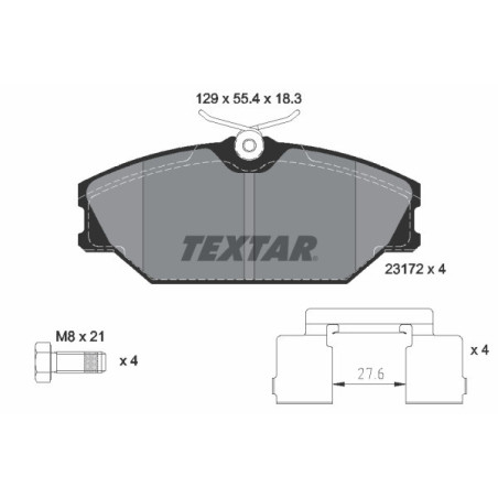 TEXTAR 2317203 Brzdové destičky přední pro Megane Laguna Scenic Safrane Clio