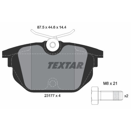 TEXTAR 2317703 Brake Pads Set Rear for Tempra 33 Tipo Dedra 155 145 146 Delta Marea Spider Punto Uno