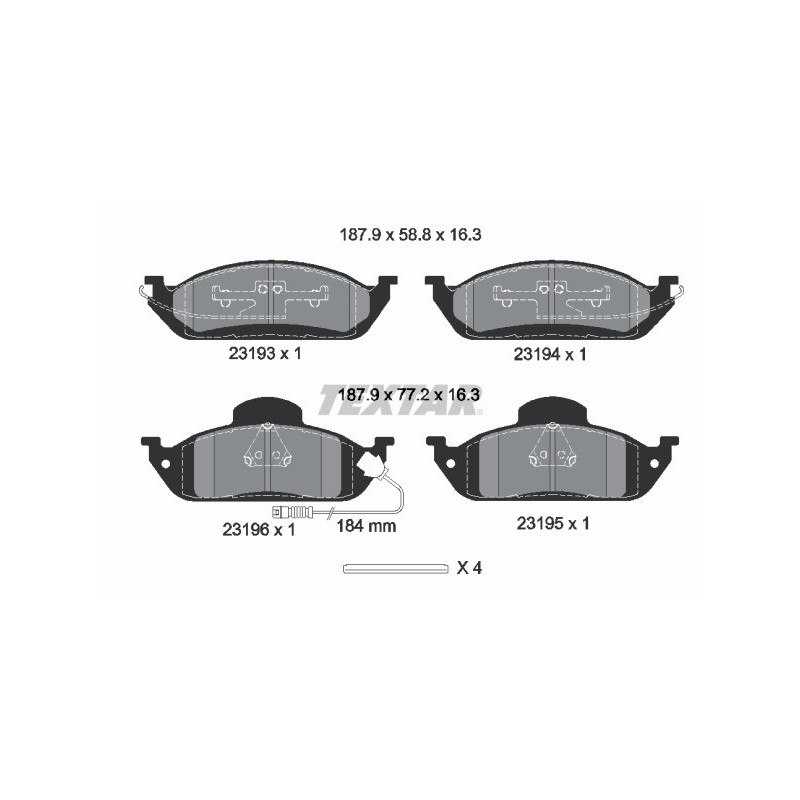 TEXTAR 2319303 Plaquettes de frein Avant pour