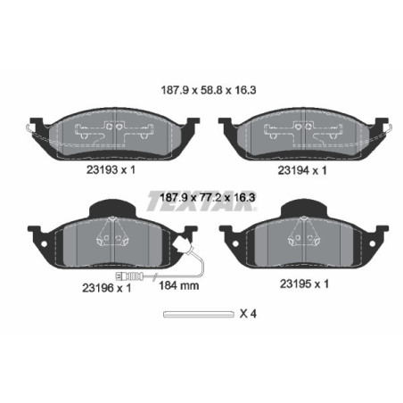 TEXTAR 2319303 Brake Pads Set Front for