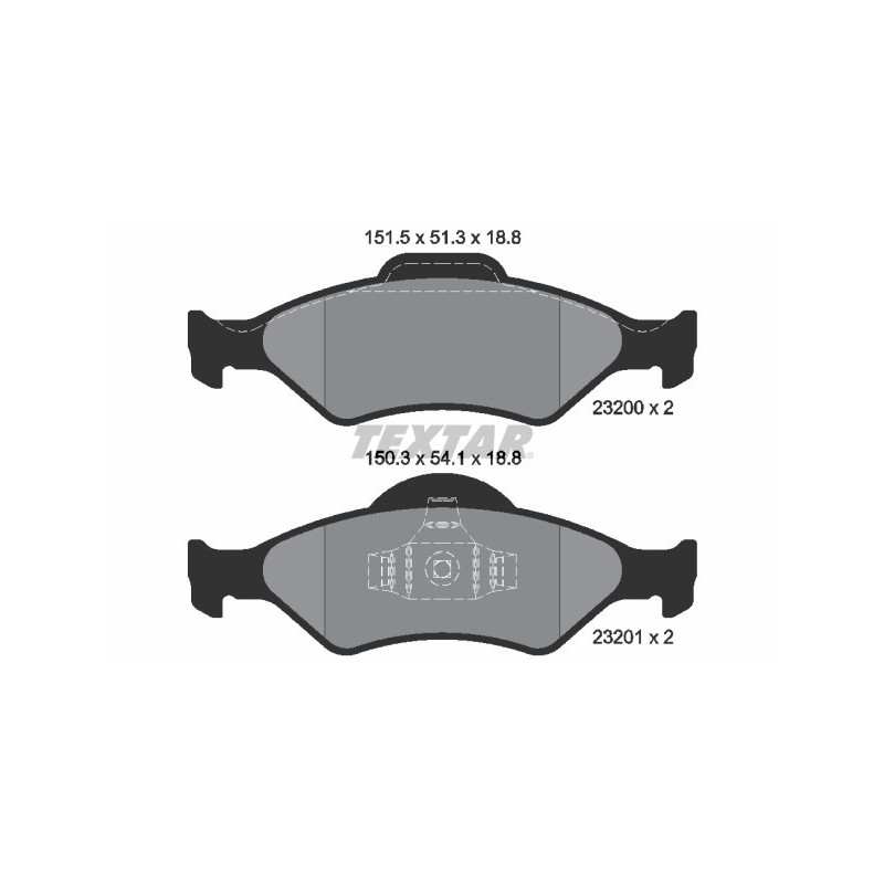 TEXTAR 2320001 Brake Pads Set Front for Fiesta Ka 121 Courier