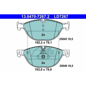 ATE 13.0470-7267.2 Pastillas de freno delantero para BMW 5 7