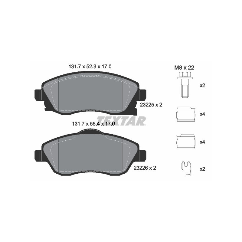 TEXTAR 2322501 Brake Pads Set Front for