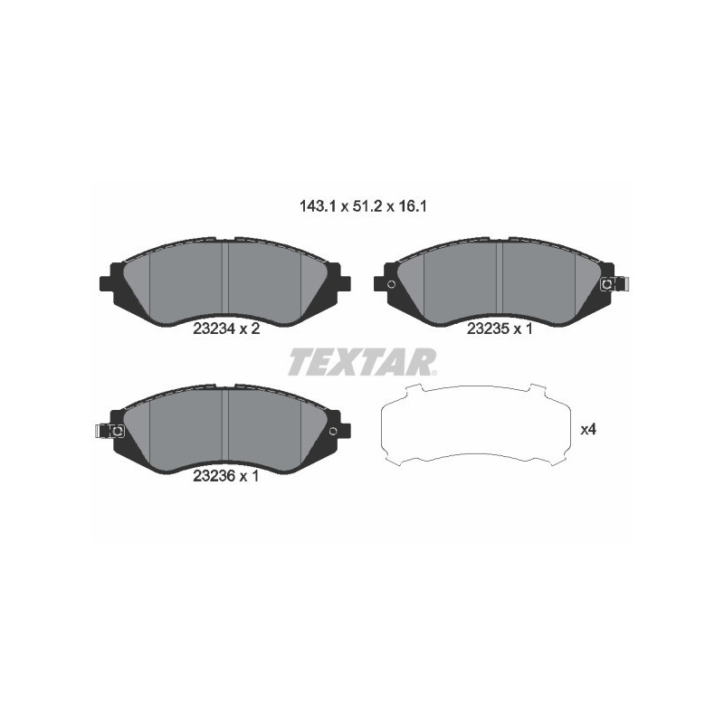 TEXTAR 2323401 Klocki hamulcowe przód dla Nubira Lacetti Leganza Tacuma Aveo Espero Optra