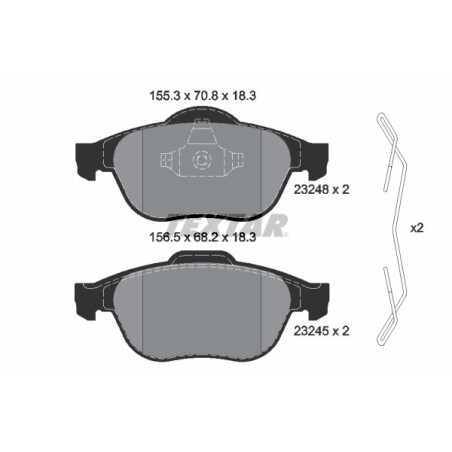 TEXTAR 2324802 Brzdové platničky predný pre Renault Laguna Espace