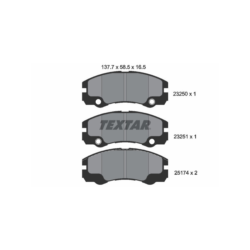 TEXTAR 2325001 Brzdové platničky predný pre Frontera
