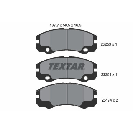 TEXTAR 2325001 Brzdové platničky predný pre Frontera