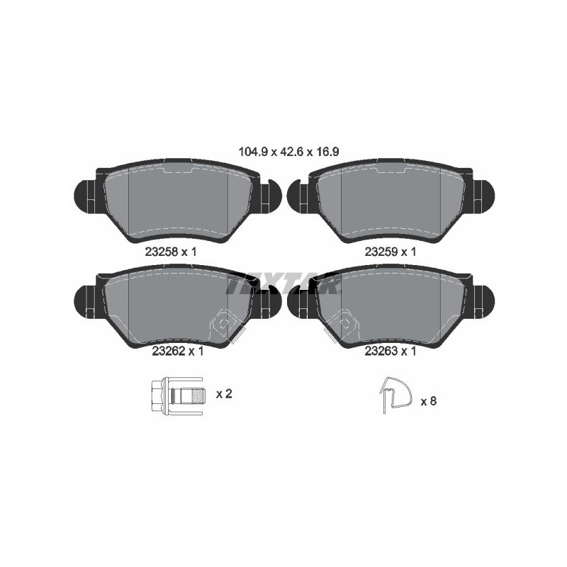 TEXTAR 2325803 Pastiglie freno posteriore per Astra Zafira Astravan Corsa