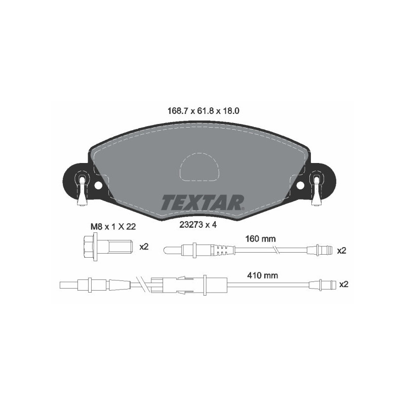 TEXTAR 2327301 Pastiglie freno anteriore per Citroen C5