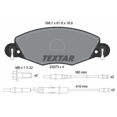TEXTAR 2327301 Pastiglie freno anteriore per Citroen C5