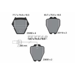 TEXTAR 2328001 Pastiglie freno anteriore per Passat A6 Allroad Phaeton A4